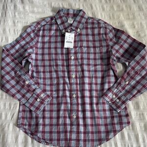 Crewcuts Blue and Red Plaid Button-Down Shirt